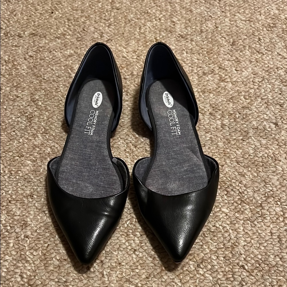 Women's Black Leather Flats